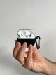 Чехол на кейс для Apple AirPods Pro силиконовый с карабином - черный - изображение 3