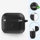 Чехол на кейс для Apple AirPods Pro силиконовый с карабином - черный - изображение 6