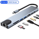 Док-станция хаб концентратор BYL-81 8 в 1 USB Type C - (PD/USD/HDMI/RJ-45/TF/SD/USB) - изображение 4