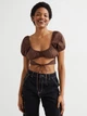 Топ женский H&M 061063647 XXS Коричневый (6666000269393) - изображение 1
