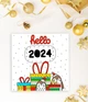 Весела дитяча новорічна листівка з пінгвінами Happy Moments "Hello 2024" (0434007) - зображення 2