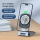 Подставка держатель с беспроводной зарядкой JYD T4 Qi 2in1 Magnetic Wireless Charger для телефона, планшета, наушников - изображение 7