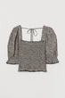 Блуза H&M XXL черно белый цветы 1909877274 - изображение 1