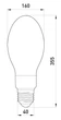 Лампа ртутна високого тиску 1000W 220V 58000lm 4500K E40 355x160mm [l0460006] E.NEXT e.lamp.hpl - зображення 2
