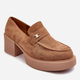 Loafersy damskie na obcasie Afnira 38 Ciemnobeżowe (5905677934342) - obraz 4