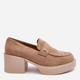 Loafersy damskie na obcasie Afnira 37 Beżowe (5905677934274) - obraz 1