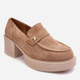 Loafersy damskie na obcasie Afnira 37 Beżowe (5905677934274) - obraz 4