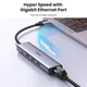 Концентратор Ugreen 60554 Ethernet-адаптер USB3.0 to RJ45 Gigabit Ethernet 3xUSB HUB з додатковим живленням Type-C NEW - зображення 9