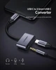Адаптер AUDIO перехідник 2в1 Ugreen CM193 USB Type-C mini Jack 3.5mm Чорний (70606) - зображення 2
