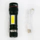 Ручний фонарь акумуляторний Bailong Чорний, карманний фонарик LED T6+COB - зображення 6