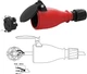 Розетка гумова Electraline 16A / 250V, із заземленням та кришкою, червоно/чорного кольору (55083) - зображення 2