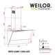 Вытяжка декоративная наклонная WEILOR WDS 6280 BL 1200 LED - изображение 10