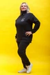 Женский комфортний теплый спортивный костюм 57773 трикотаж трехнитка с начесом Zeta-m черный размер 50 | Комплект кофта и брюки - изображение 2
