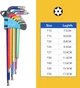 Набір шестигранних ключів CCLIFE, 18 предметів, Torx 1,5-10 мм і кулькова головка T10-T50 Cr-V з кольоровим шестигранним ключем на ручці - зображення 6
