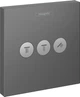 Наружная часть переключающего вентиля HANSGROHE ShowerSelect 15764340 черный матовый хром 3 потребителя - изображение 1