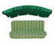 Комплект подушок для гойдалки eGarden Verrano 180x110x6 зелений тент 120x210 - зображення 1