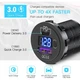 Врізна розетка USB в авто з вольтметром Quick Charge 3.0 USB + PD Type-C 12В-24В, QC 3.0 (швидка зарядка), 36Вт, Синя - зображення 5