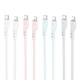 Кабель HOCO X97 Crystal color PD silicone charging data cable iP light gray (6931474799777) - изображение 3