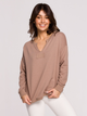 Bluza damska bez kaptura elegancka BeWear B225 1130344 2XL Cappuccino (5903887655910) - obraz 1