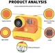 Фотокамера моментальной печати детская черно-белая печать Instant Print Camera, 1080P Video for kids 6-14 фотоаппарат для детей подарок на день рождения (оранжевый) - изображение 10