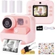 Фотокамера моментальной печати детская черно-белая печать Instant Print Camera, 1080P Video for kids 6-14 фотоаппарат для детей подарок на день рождения (розовый) - изображение 1