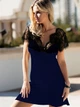 Koszula nocna damska DKaren Slip Kayla XS Granatowa (5903251374935) - obraz 1