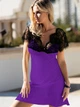 Koszula nocna damska DKaren Slip Kayla XS Fioletowa (5903251375239) - obraz 1