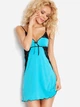 Koszula nocna damska DKaren Slip Lara S Turkusowa (5901780686963) - obraz 1