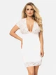 Koszula nocna damska koronkowa DKaren Slip Lesley S Ecru (5903068513794) - obraz 1