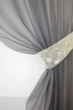 Кухонные шторы VR-Textil № 091к с ламбрекеном и подвязками графитовый с бежевым 290х170 см (59-614) - изображение 3