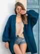 Кардиган в'язаний жіночий Fobya Cardigan F705 S-M Синій (5902553679021) - зображення 3