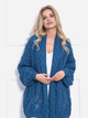 Kardigan damski z bufiastymi rękawami Fobya Cardigan F715 L-XL Niebieski (5902553679540) - obraz 3