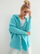 Kardigan damski z kapturem Fobya Cardigan F960 One Size Niebieski (5903707120017) - obraz 3