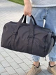Спортивна сумка с кишенею для взуття з міцної тканини оксворд 35L Black на 2 відділення - зображення 1