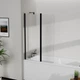 Шторка для ванни скляна AVKO Glass W436 Black clear 140 х 100 см - зображення 1