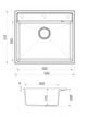 Кухонна мийка Fabiano Quadro 56x51 Grey Metallic 8221.301.0788 - зображення 2
