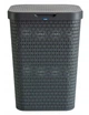 Корзина для белья с крышкой Rotho Country 55l серый - изображение 2