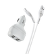 Адаптер автомобільний Hoco Lightning Cable Leader Z36 |2USB, 2.4A| білий - зображення 1