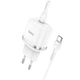 Адаптер сетевой HOCO Type-C to Type-C Cable Victorious single port charger set N24 |1Type-C, 20W/3A, PD/QC| белый - изображение 3