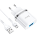 Адаптер мережевий Hoco Micro USB cable Ardent charger set N1 |1USB, 2.4A| (Safety Certified) білий - зображення 1