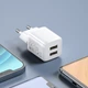 Адаптер мережевий Hoco Type-C Cable Briar dual Port charger set N8 |2USB, 2.4A| (Safety Certified) білий - зображення 6
