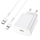 Адаптер мережевий Hoco Type-C to Lightning Cable Jetta charger set N22 |Type-C, 25W/3A, PD| білий - зображення 3