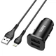 Адаптер автомобільний Hoco Lightning Cable Wise road dual port Car charger set NZ4 |2USB, 4.8A| чорний - зображення 2