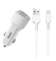 Адаптер автомобільний Hoco Micro cable Z23 |2USB, 2.4A| білий - зображення 1