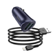 Адаптер автомобільний HOCO lightning cable Farsighted dual port QC3.0 car charger set Z39 |2USB, QC3.0, 3A/18W| синій - зображення 1
