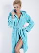 Халат жіночий теплий з капюшоном DKaren Housecoat Diana L Turquoise (5902854754922) - зображення 1