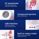 Ночник проектор снеговик на подставке 3Вт светодиодный от USB 185x115x95мм White/Red - изображение 8