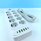 Мережевий фільтр-подовжувач Meilepai F35U на 10 розеток + 4USB + 2Type-C Port 6m White - зображення 3
