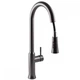 Смеситель кухонный Globus Lux ALPEN SBT1-2033-GP с выдвижным изливом черная сталь pvd - изображение 1