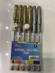 Набір гелевих ручок First metal colour pen 4 золоті, 2 срібні 0.5 мм - зображення 2